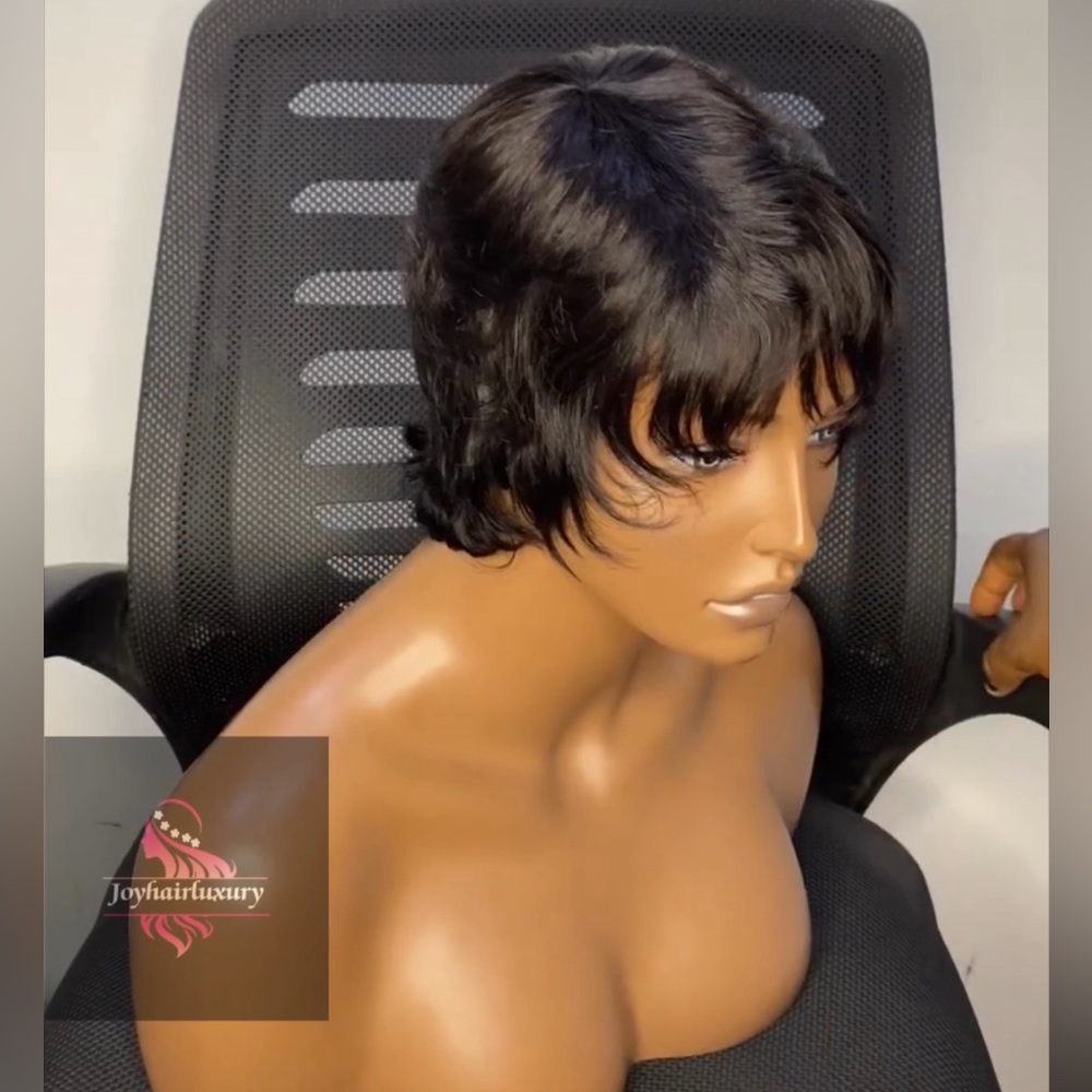 pixie cut human hair skull cap wig